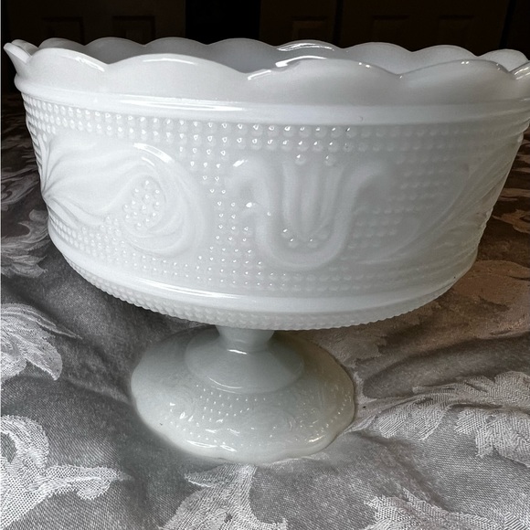 Accents 196s Eo Brody M6000 Milk Glass Pedestal Bowl Carnival